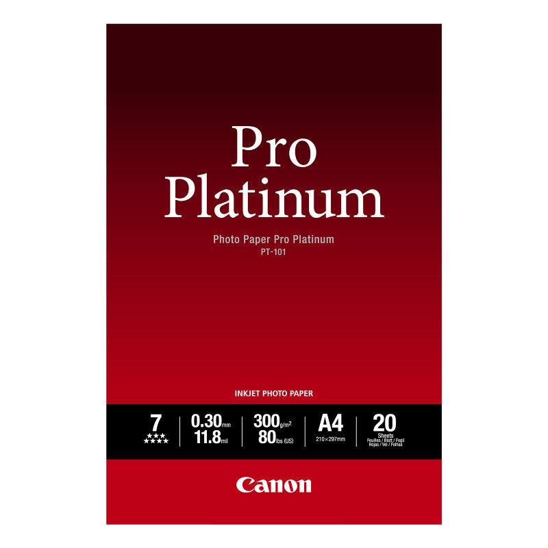 Canon PT-101 A 4, 20 vel Photo Paper Pro Platinum 300 g afbeelding