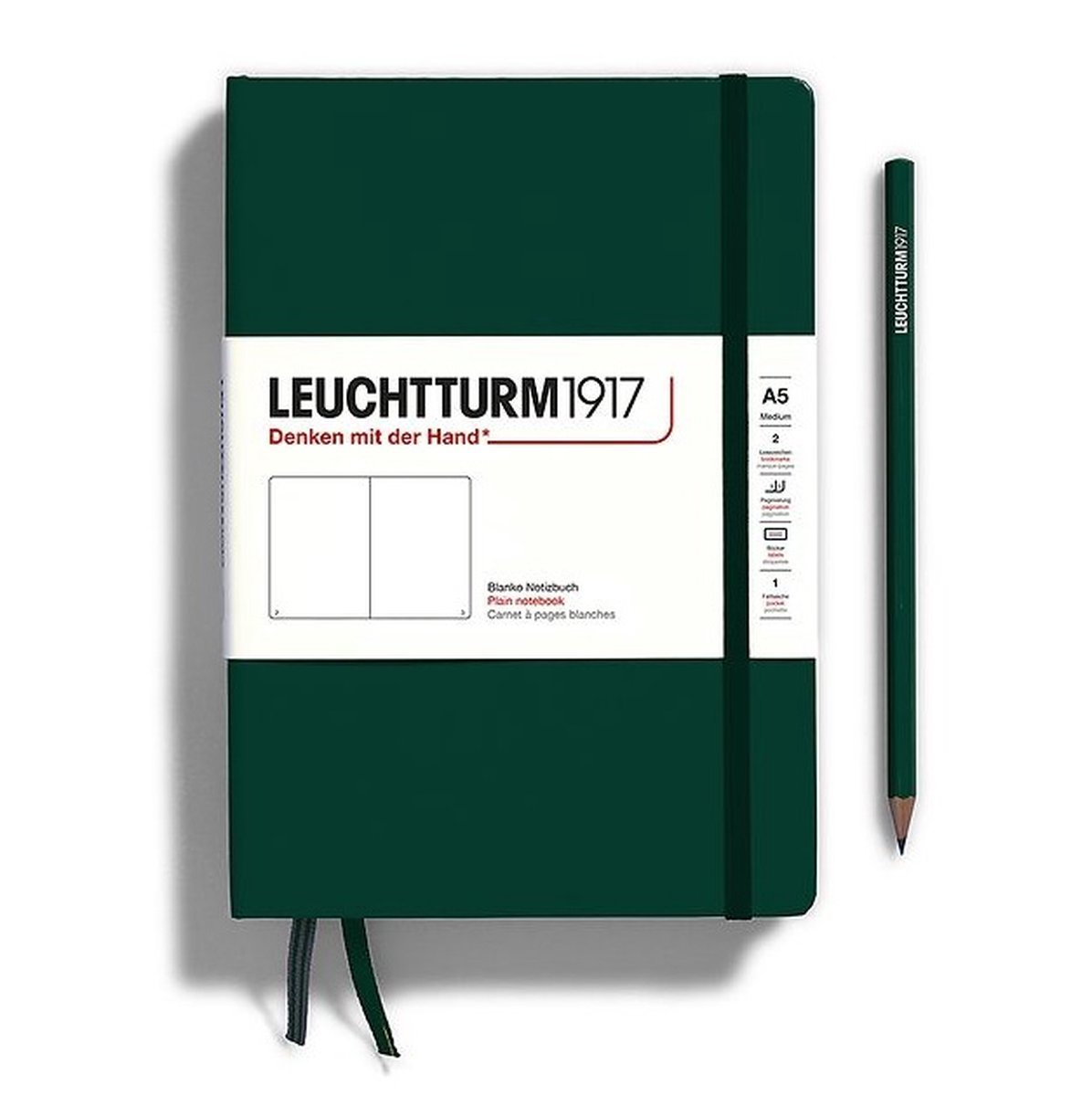 Leuchtturm Forest Green, Medium (A5), 251 p., ruled afbeelding