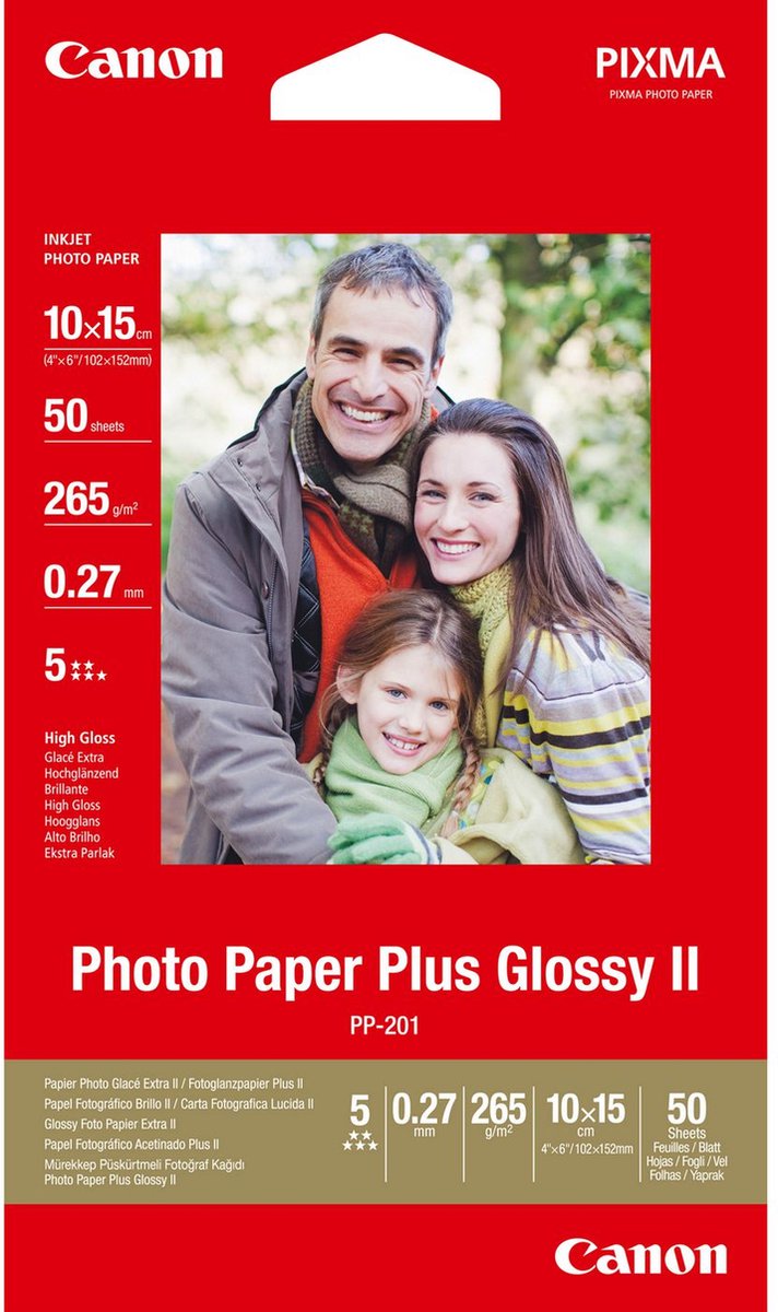 Canon PP-201 10x15 cm, 50 vel Photo Paper Plus Glossy II 265 g