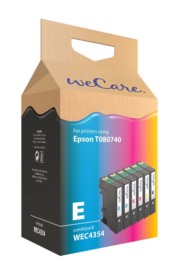 weCare Epson T080740 Combi BK/C/M/Y/LC/LM afbeelding