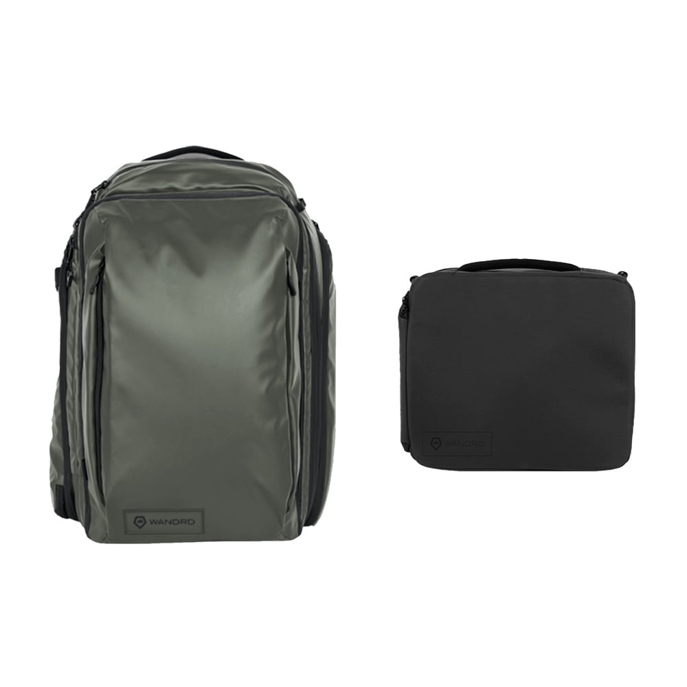 WANDRD Transit 45l Travel Backpack Wasatch Green Essential+bundel afbeelding