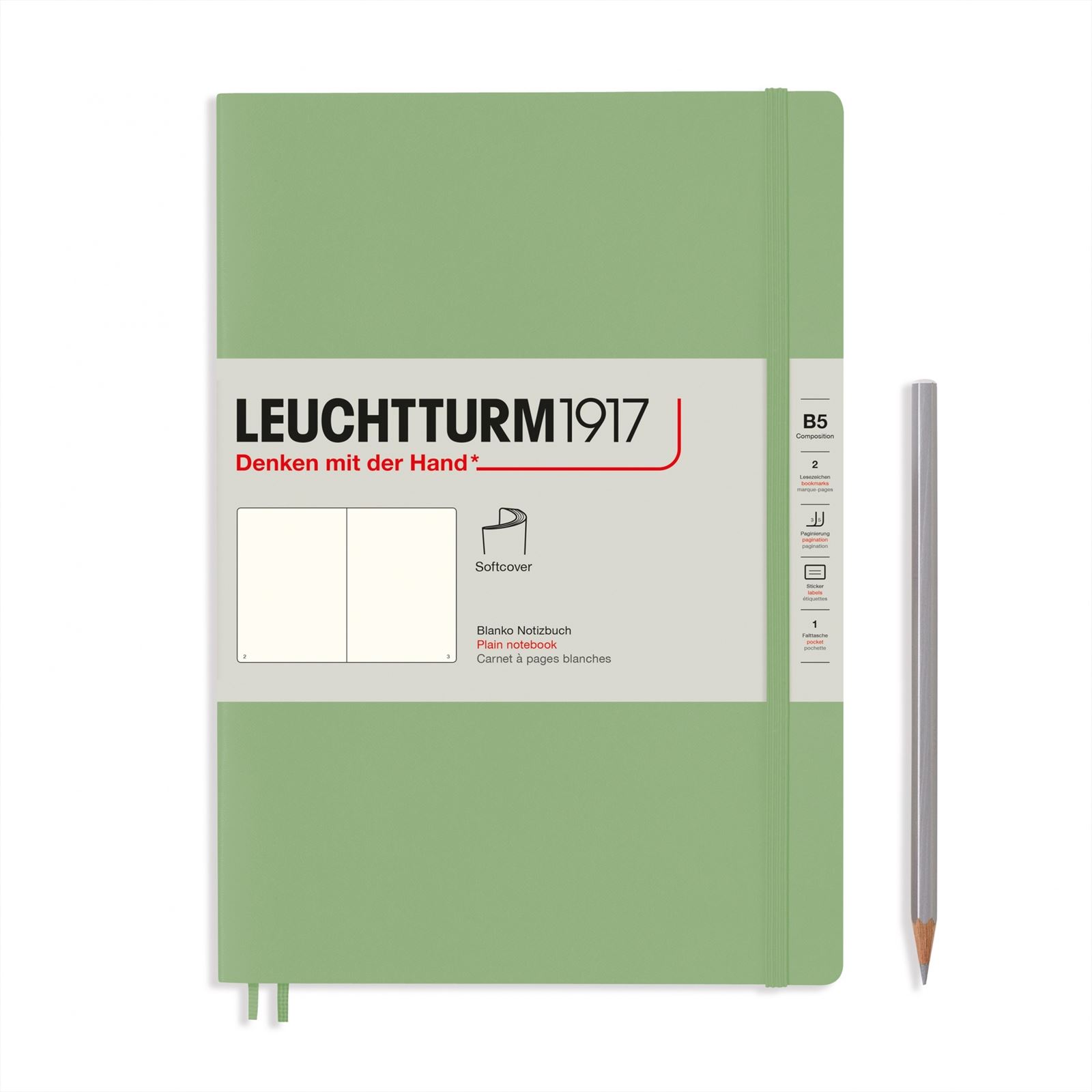 Leuchtturm Sage, Softcover, Composition (B5), 123 p., plain afbeelding