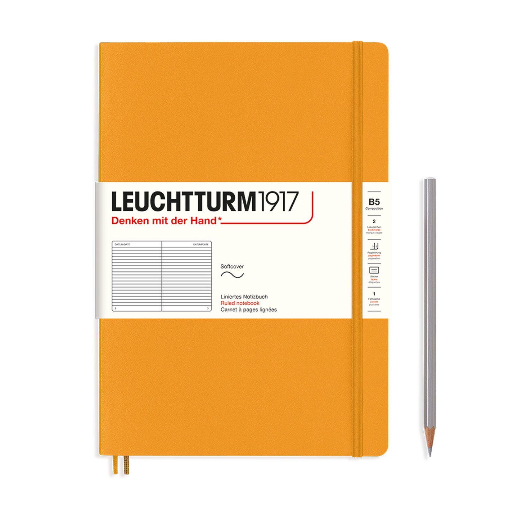 Leuchtturm Rising Sun, Softcover, Composition (B5), 123 p., ruled afbeelding