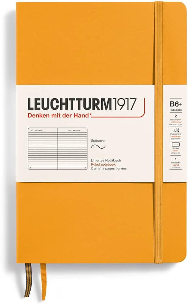 Leuchtturm Rising Sun, Softcover, Paperback (B6+), 123 p., ruled afbeelding
