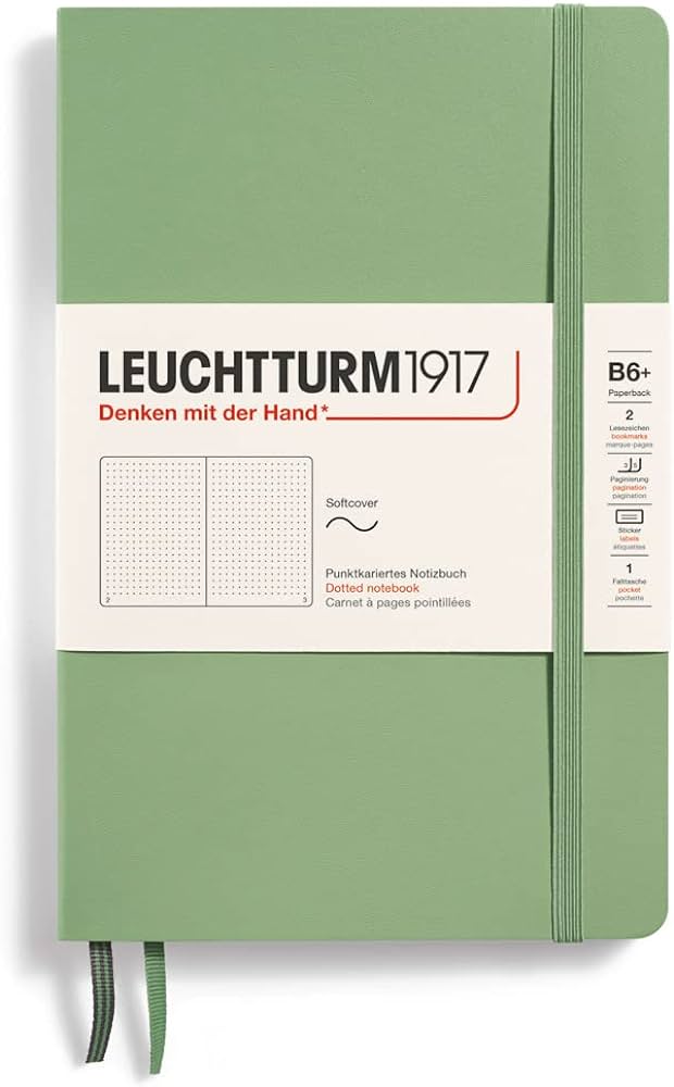 Leuchtturm Sage, Softcover, Paperback (B6+), 123 p., plain afbeelding