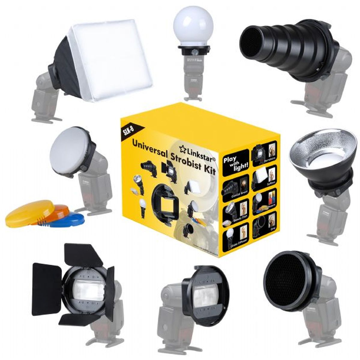 Linkstar Camera Flitser Strobist Set SLK-8 afbeelding