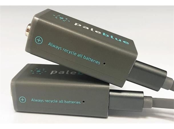 Pale Blue Li-Ion Rechargeable 9V Battery 2 pack of 9V with 2x1 charging cable afbeelding