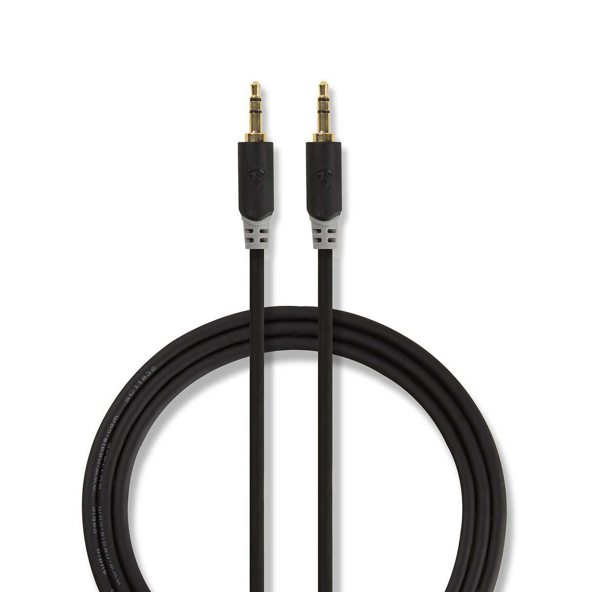 Nedis Stereo audiokabel 3.5mm M - 3.5mm M 1.0m GY afbeelding