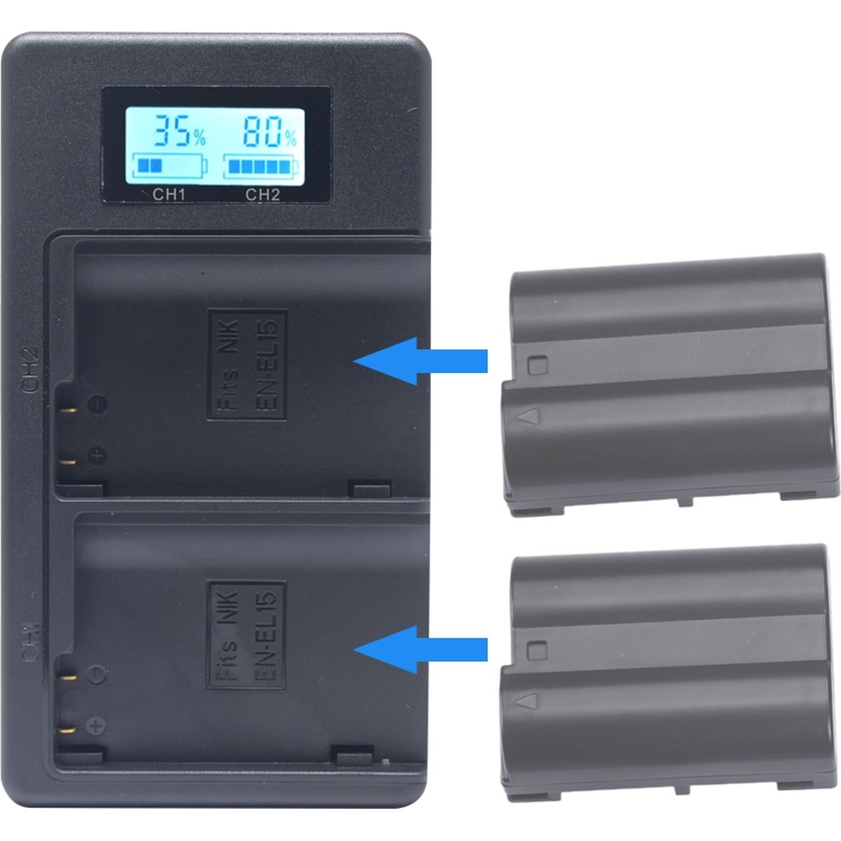 McoPlus Duocharger USB Nikon EN-EL15 afbeelding