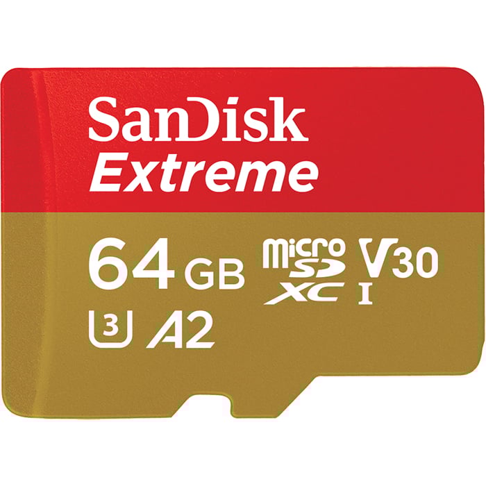 SanDisk Extreme MicroSDXC 64GB SD Adapter Action afbeelding