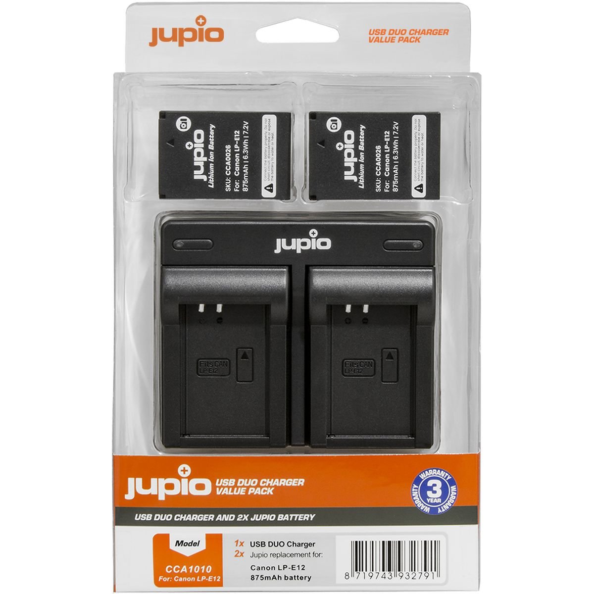 Jupio Value Pack: 2x Battery LP-E12 + USB Dual Charger afbeelding
