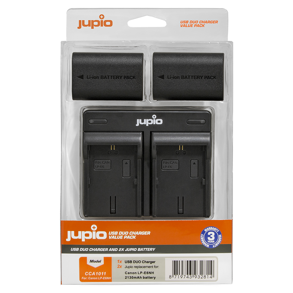 Jupio Value Pack: 2x Battery LP-E6NH 2130mAh + USB Dual Charger afbeelding