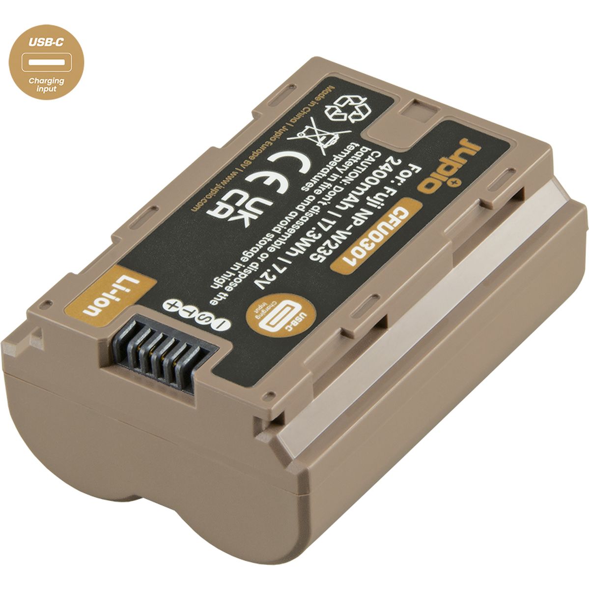 Jupio NP-W235 *ULTRA C* (USB-C input) 2400mAh afbeelding