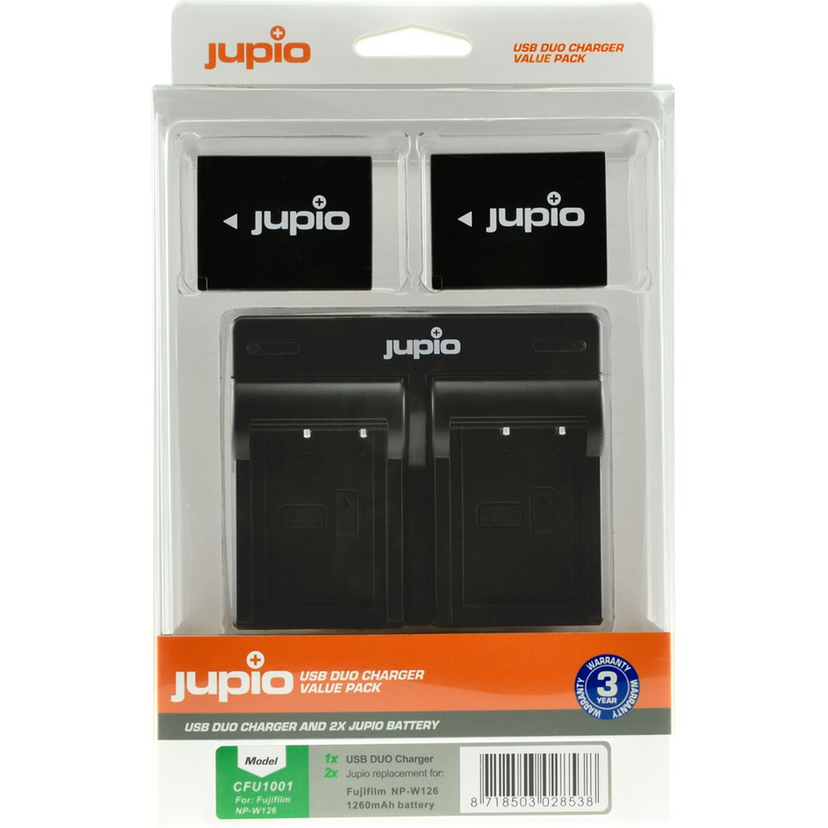 Jupio Value Pack: 2x Battery NP-W126S + USB Dual Charger afbeelding