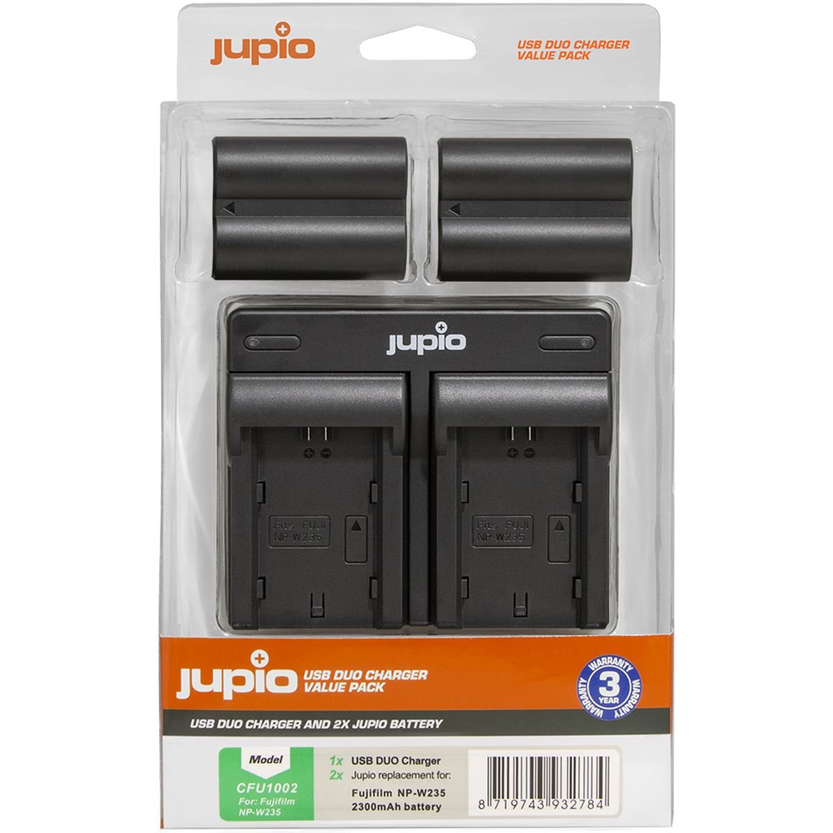 Jupio Value Pack: 2x Battery NP-W235 + USB Dual Charger afbeelding