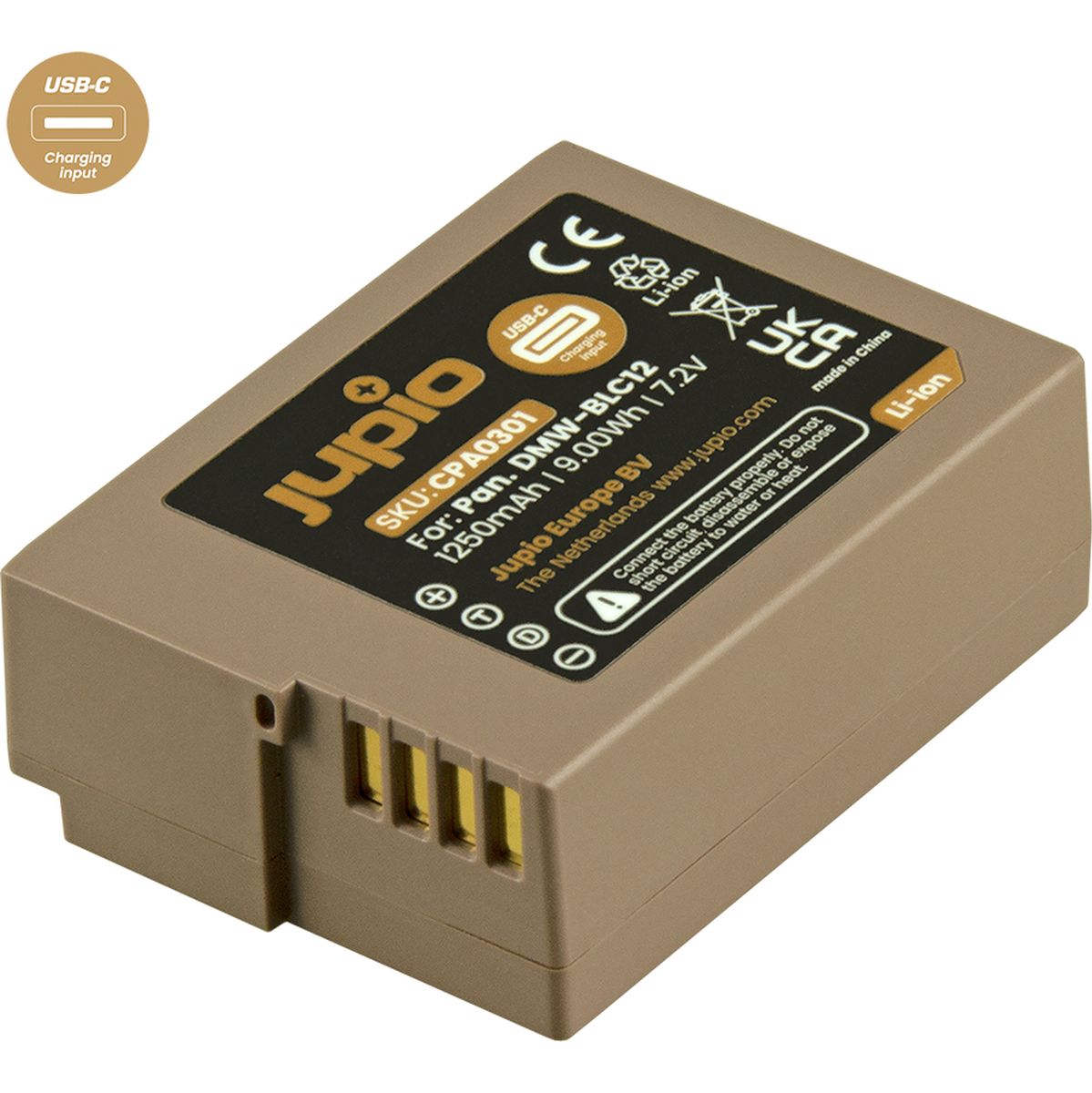 Jupio-DMW-BLC12 *ULTRA C* (USB-C input) 1250mAh afbeelding