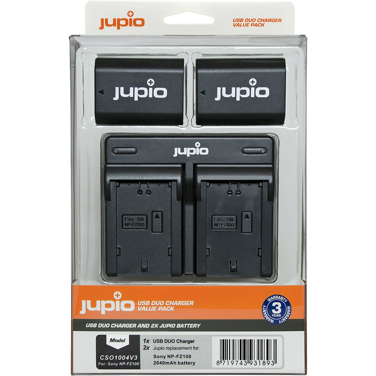 Jupio Value Pack: 2x Battery NP-FZ100 2040mAh + USB Dual Charger afbeelding