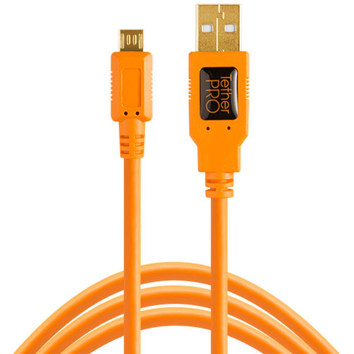 Tethertools TetherPro USB 2.0 to MicroUSB B 5-Pin, 15' (4.6m), High-Visibility Orange afbeelding