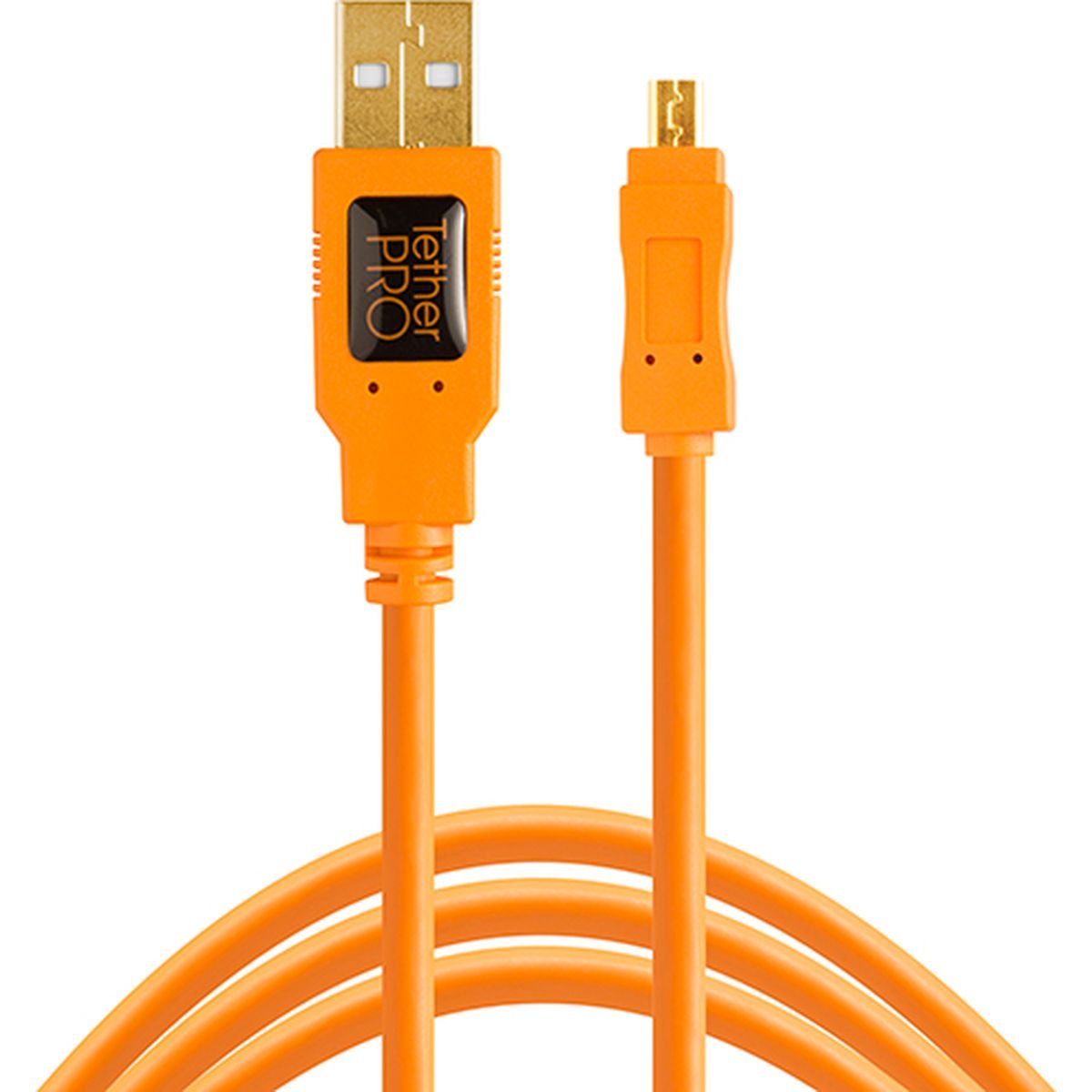 Tethertools TetherPro USB 2.0 to Mini-B 8-Pin, 15' (4.6m), High-Visibility Orange afbeelding