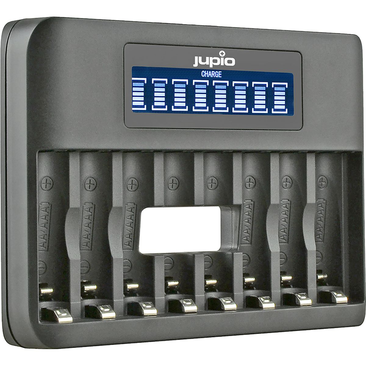 Jupio USB 8-slots Octo Battery Charger LCD afbeelding