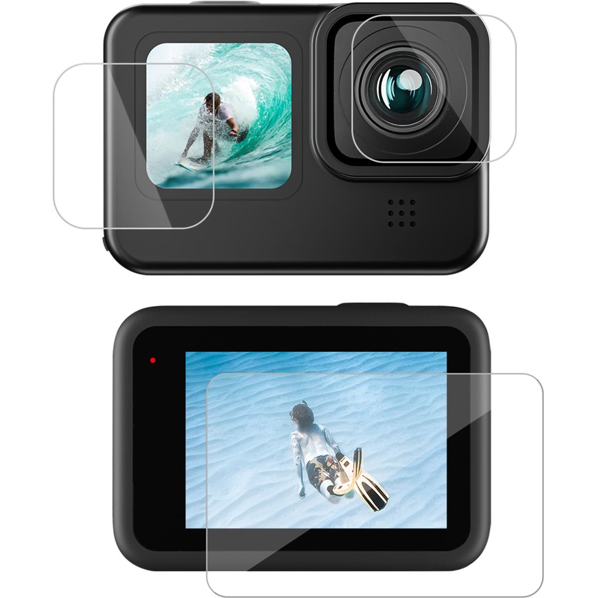 Telesin screenprotector Tempered Glas For GoPro 9,10,11,12 afbeelding