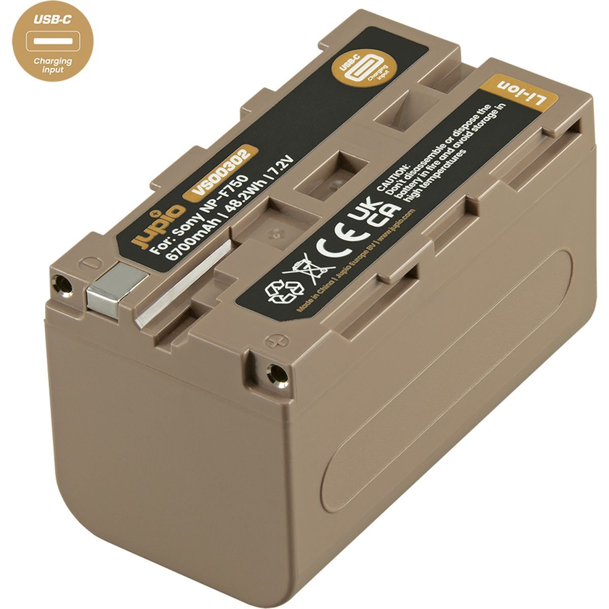 Jupio NP-F750 *ULTRA C* (USB-C input) 6700mAh afbeelding