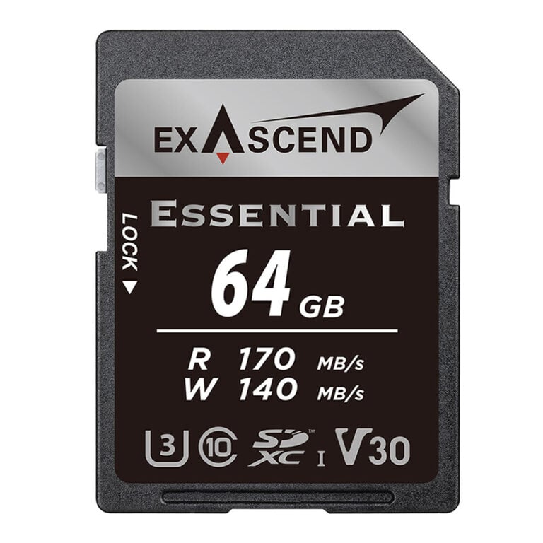 EXASCEND Essential UHS-I SD card(V30) 64GB Read 170 MB/s Write 140 MB/s afbeelding