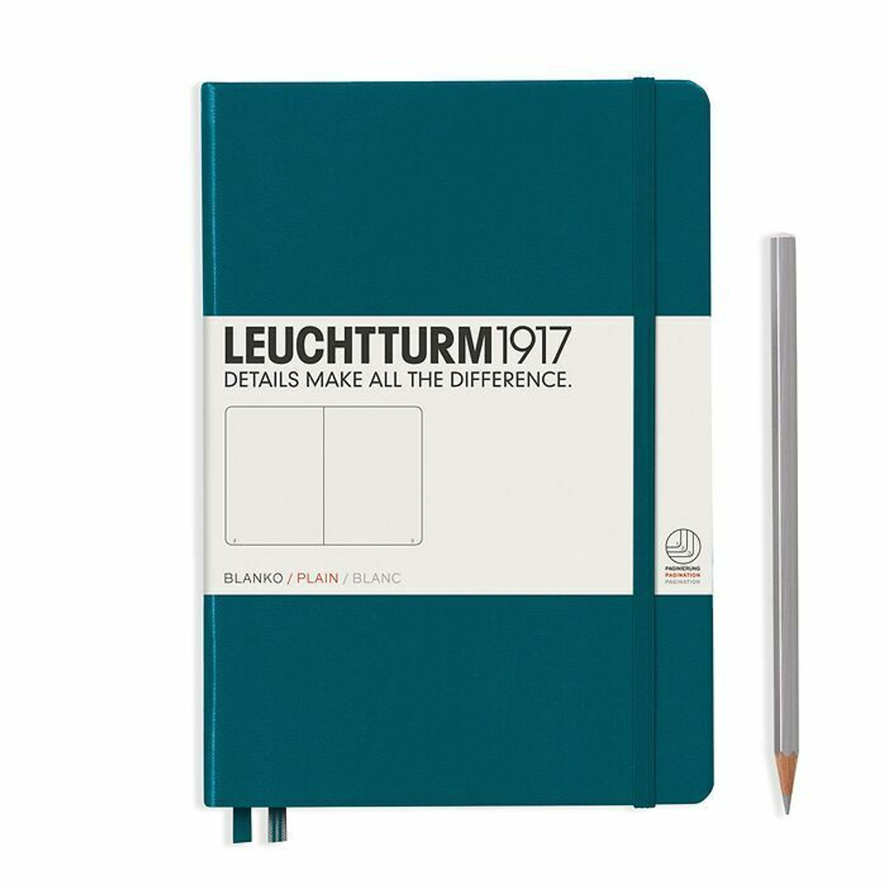 Leuchtturm Pacific Green, Medium (A5), 251 p., plain afbeelding
