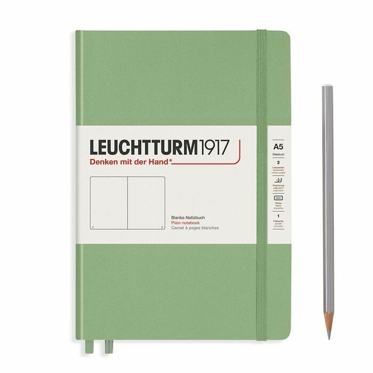 Leuchtturm Sage, Medium (A5), 251 p., plain