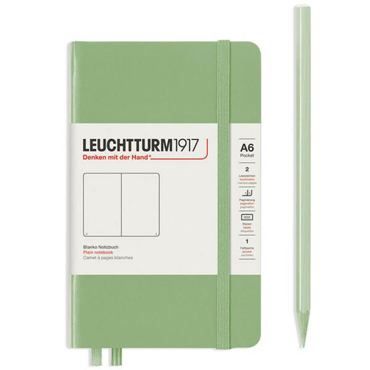 Leuchtturm Sage, Pocket (A6), 187 p., plain afbeelding