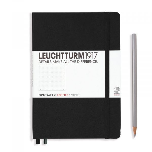 Leuchtturm Black, Pocket (A6), 187 p., dotted afbeelding