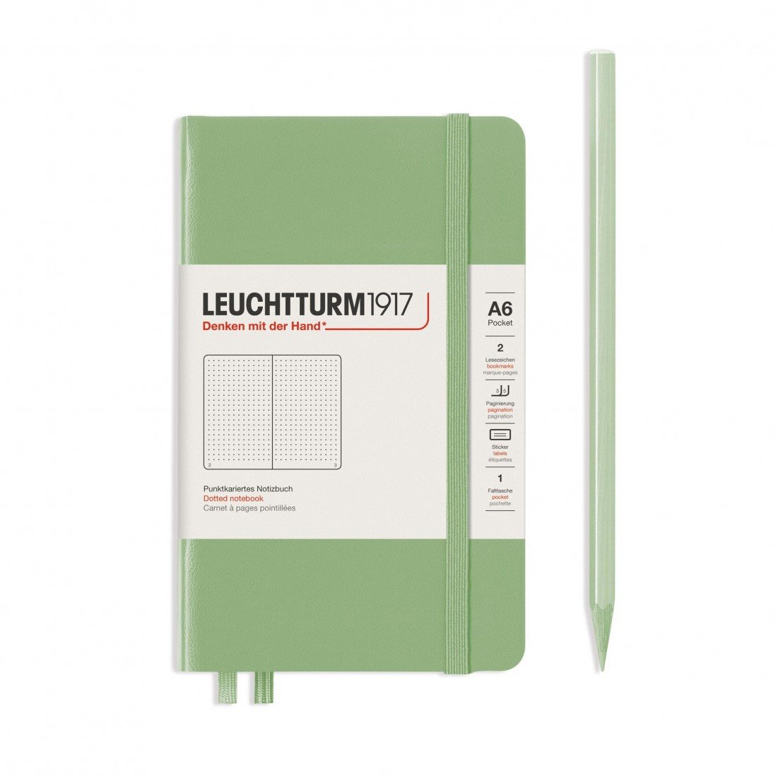Leuchtturm Sage, Pocket (A6), 187 p., dotted afbeelding