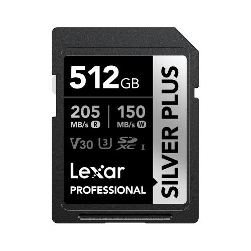 Lexar SD Silver Plus UHS-1 512GB V30 R205/W150MB/s afbeelding
