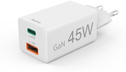 Hama Fast Charger 1X USB-C PD 1X USB-A QC Mini-Charger 45W