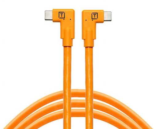 TetherTools TetherPro USB-C to USB-C Rt. Angle/Rt.Angle - Orange 4.6M