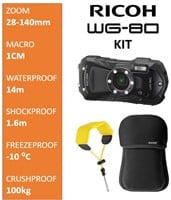 Ricoh WG-80 Black KIT + Floating Strap + Neoprene Case-2