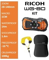 Ricoh WG-80 Orange KIT + Floating Strap + Neoprene Case-2