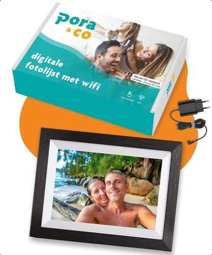 Pora&Co Digital Photo Frame 10 inch Black Wood