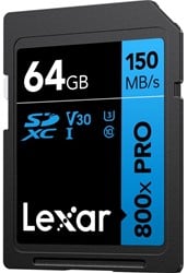 Lexar SDXC 800X Pro Blue Series 64GB UHS-1 V30 - Read 150...