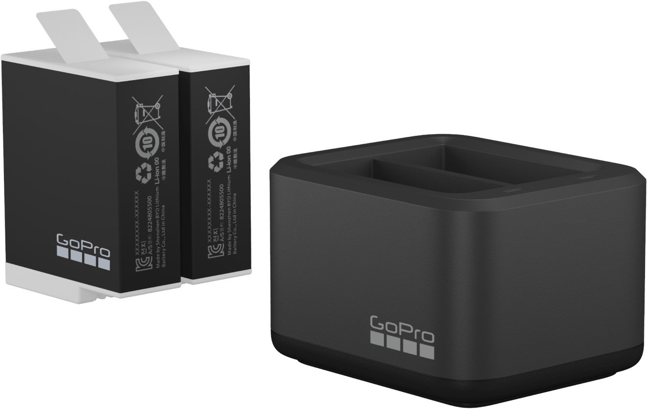 GoPro Dual Battery Charger Enduro Batt for HERO11 HERO10 HERO9 Black
