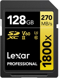 Lexar Professional SDXC 128GB BL 1800X UHS-II V60 Gold