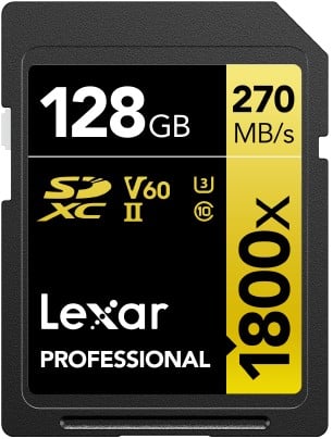 Lexar Professional SDXC 128GB BL 1800X UHS-II V60 Gold