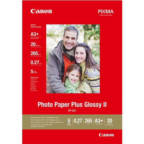 Canon PP-201 A 3+ 20 vel 265 g Photo Paper Plus Glossy II