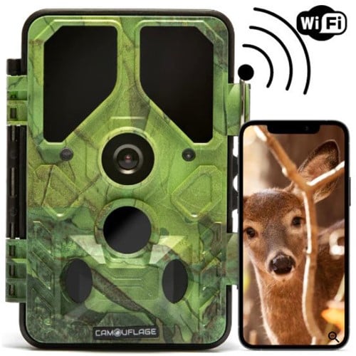 Camouflage EZ45 Wildcamera - Wildcamera Met Nachtzicht - Met WIFI - Tuin Observatie - 24MP