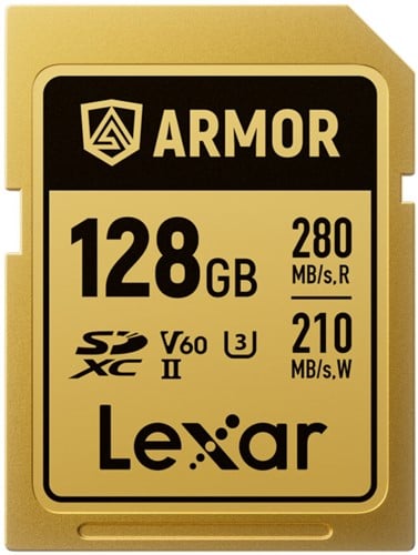 Lexar SDXC Pro Gold Series Armor UHS-II 128GB V60 IP68 R280/W210