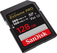 SanDisk Pro 128GB V60 UHS-II SD Cards 280/100MB -3