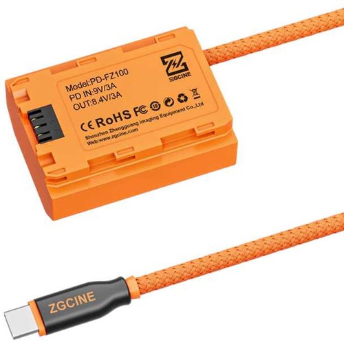 Zgcine USB-C To NP-FZ100 Dummy Battery Cable (PD-FZ100)-2