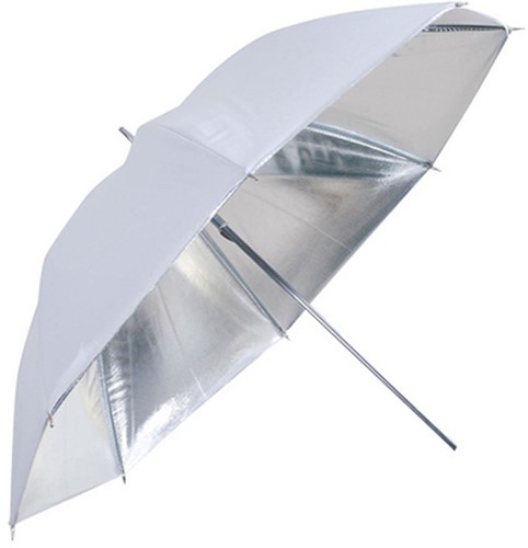 Falcon Eyes Flitsparaplu UR-60S Zilver/Wit 152 cm