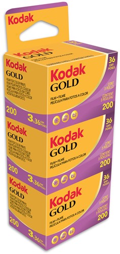 Kodak goud 3 Pak 200 135/36 opname fotorolletjes 