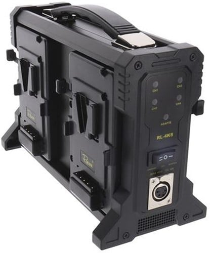 Rolux Acculader RL-4KS voor 4 x V-Mount Accu